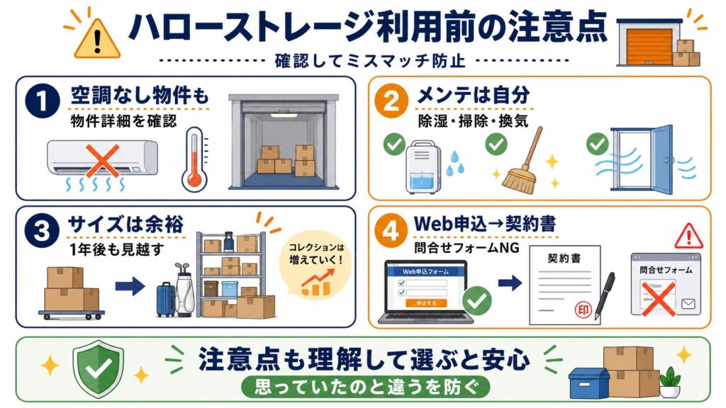 ハローストレージ利用前の注意点をまとめた図解